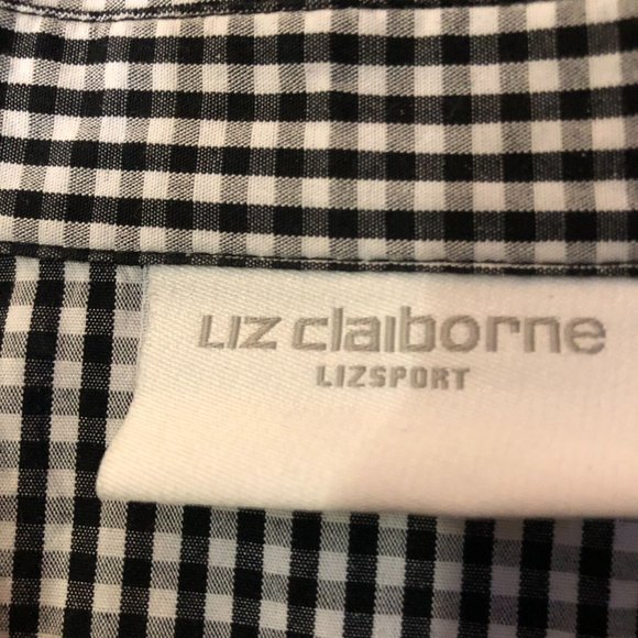 Liz Claiborne LizSport Blouse Womens XL Used Black White - Picture 8 of 16